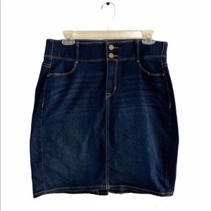 Tummy Control Above the Knee Denim Skirt, Size 8